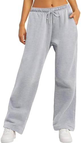 AIWPSTOIN Womens Wide Leg Elastic High Waist Sweatpants