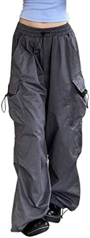 Womens Cargo Pants with High-Waisted Baggy Fit