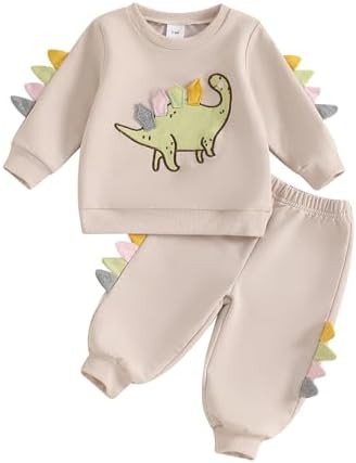 Dinosaur Embroidery Toddler Fall Outfits Animal Style Gawxyz Set