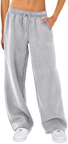 AIWPSTOIN Womens Wide Leg Elastic High Waist Sweatpants