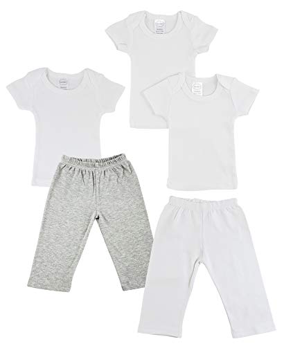 Bambini Infant T-Shirts and Track Sweatpants - Medium GreyWhite