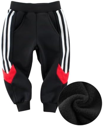 TinyGlam Toddler Baby Boys Fleece-Lined Jogger Pants Elastic Waistband