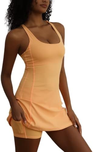 Topcloset Womens Tennis Dress with Built-in Bra Shorts Pockets