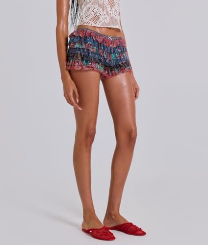 Festive Lace Ruffle Shorts