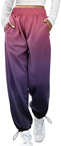 Boho Straight High Waist Womens Sweatpants with Pockets