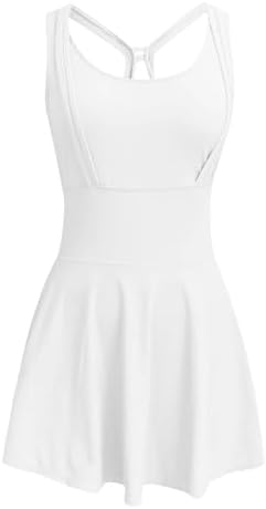 Womens Tennis Dress with Built-In Shorts and Bra