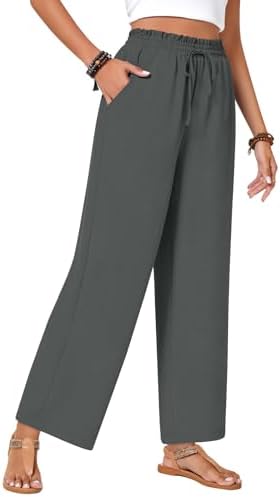 High Waist Waffle Knit Pants for Women