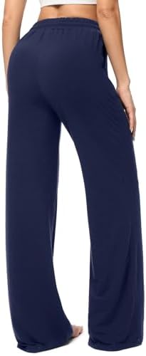 OLIKEME High Waisted Wide Leg Workout Pants with Pockets