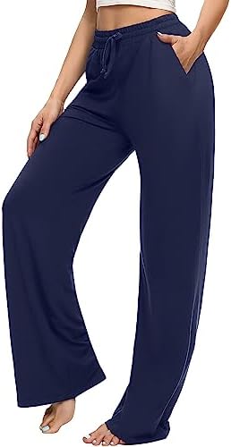 OLIKEME High Waisted Wide Leg Workout Pants with Pockets