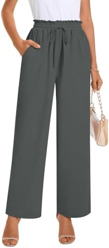 High Waist Waffle Knit Pants for Women