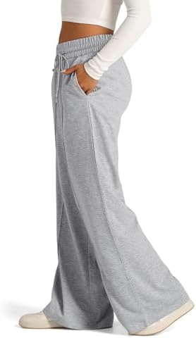 Y2K Wide Leg Joggers for Women - Casual High Waisted with Drawstring Pockets
