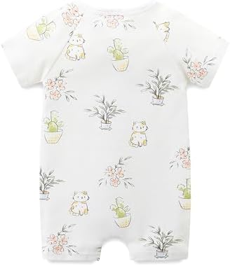 Double Zipper Cotton Romper for Baby Boys Girls Summer Outfit