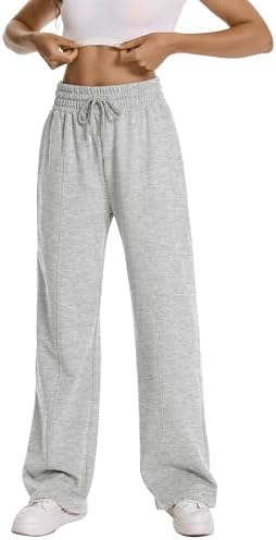 Auriviz Womens Comfortable High-Waisted Sweatpants Black White