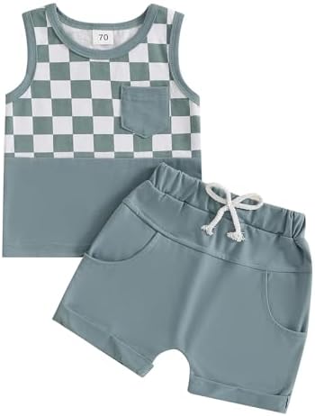 Comfort Style Checkered Summer Set for Baby Boys