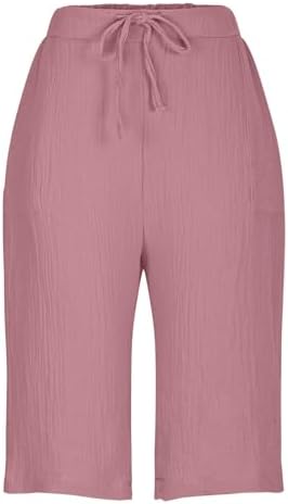 AboutYes Women 2025 Summer High Waist Bermuda Shorts with Pockets