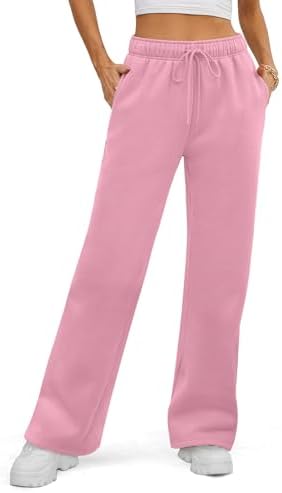 ATHMILE Women Sweatpants 2025 Fleece Lined Wide Leg Joggers