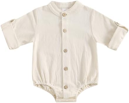 Cotton Linen Romper for Newborn Boys