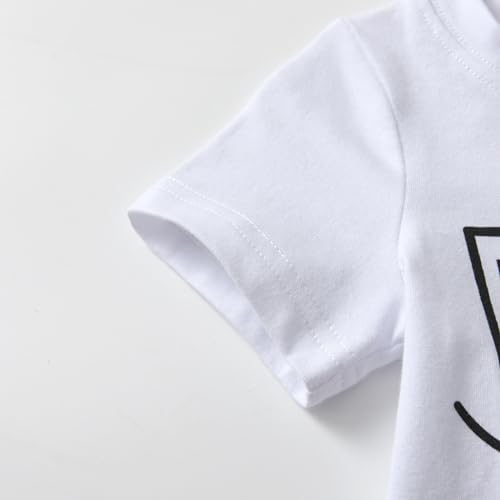 Rebey Baby Boy Summer Short Sleeve Letter T-Shirt Set 2PCS