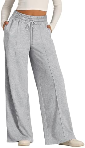 Y2K Wide Leg Joggers for Women - Casual High Waisted with Drawstring Pockets