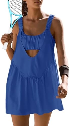 Sexyasasii Women Tennis Dress with Built-in Shorts and Bra