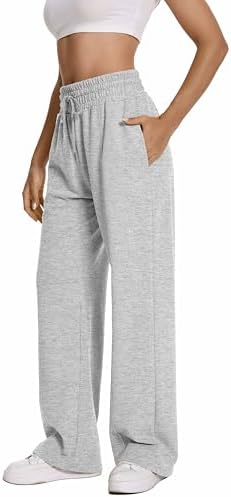 Auriviz Womens Comfortable High-Waisted Sweatpants Black White