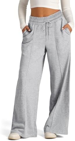 Y2K Wide Leg Joggers for Women - Casual High Waisted with Drawstring Pockets