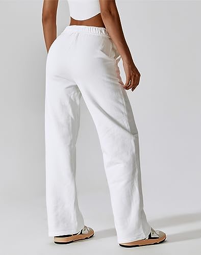 Warm Comfy Womens Fleece Lined Wide Leg Sweatpants