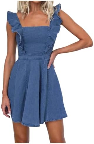 Cute Denim Dress Chambray Jean Dress for Women