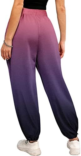 Boho Straight High Waist Womens Sweatpants with Pockets