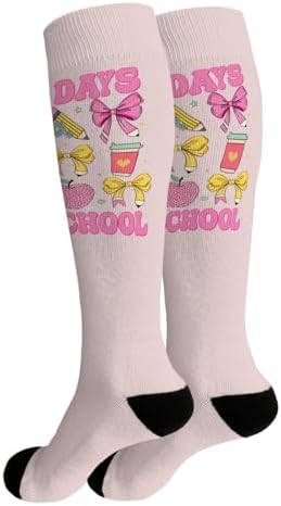100 Days Of School Coquettes Bow Socks
