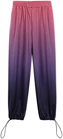 Boho Straight High Waist Womens Sweatpants with Pockets