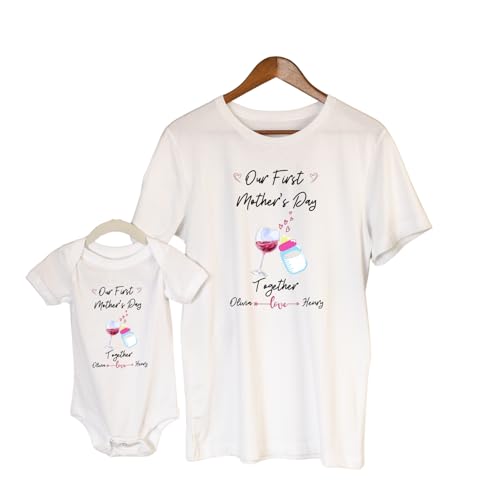 Personalized Mothers Day Milk Wine Gift Set for Mom and Baby