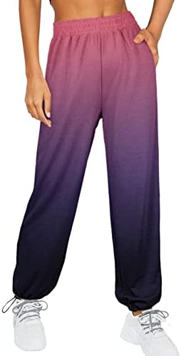 Boho Straight High Waist Womens Sweatpants with Pockets