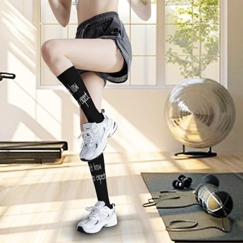 Funny High-Waisted Cotton Socks for Women Machine Washable