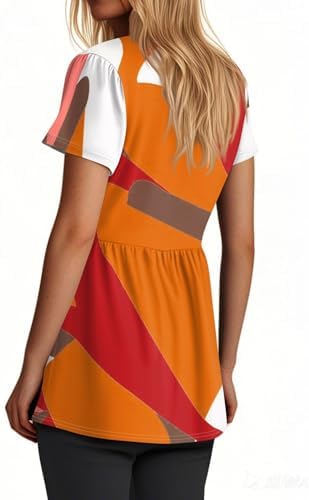 Womens V-Neck Pleated Peplum Tunic