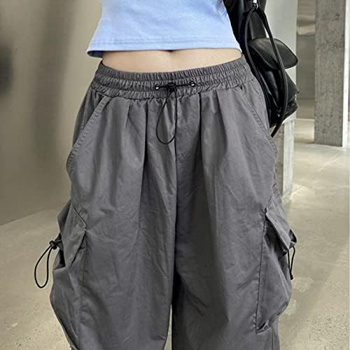 Womens Cargo Pants with High-Waisted Baggy Fit