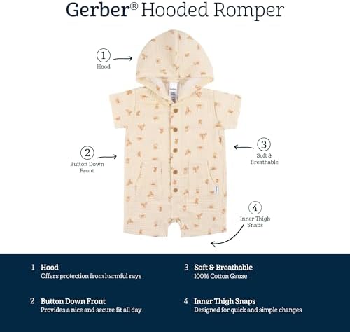Gerber Baby Boys Lightweight Cotton Romper