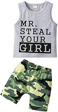 EQSJIU Perfect Summer Baby Boys Outfits - 2Pcs Shorts Set in Beach Style