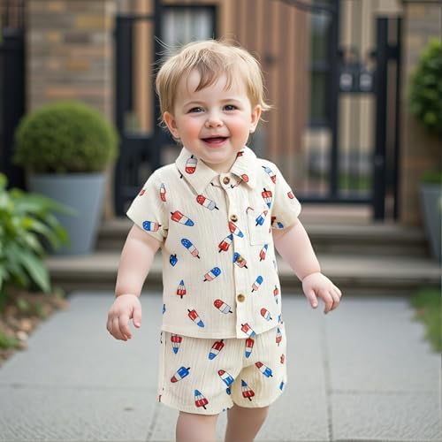 4th of July Baby Boy Popsicle Print Outfit