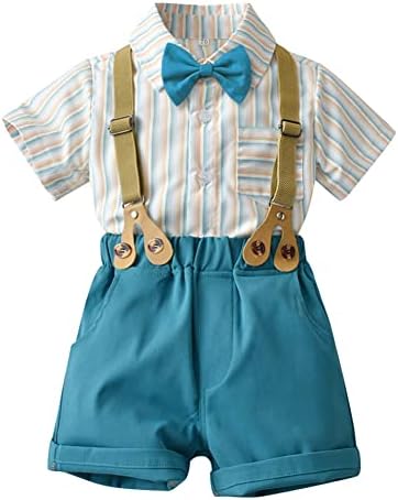 IBAKOM Boys Gentleman Suit Bow Tie Outfit for Summer Events