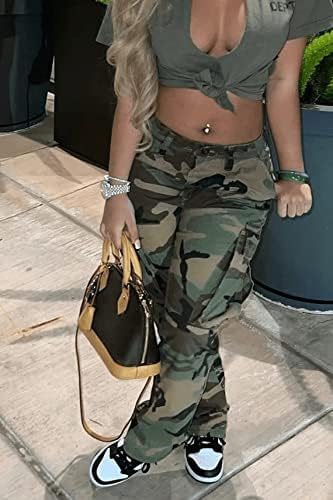 Vakakest Womens Camo Cargo Pants Jogger Trousers
