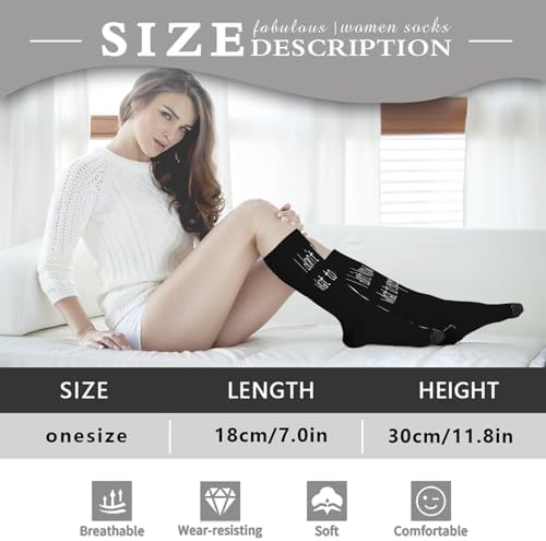 Funny High-Waisted Cotton Socks for Women Machine Washable