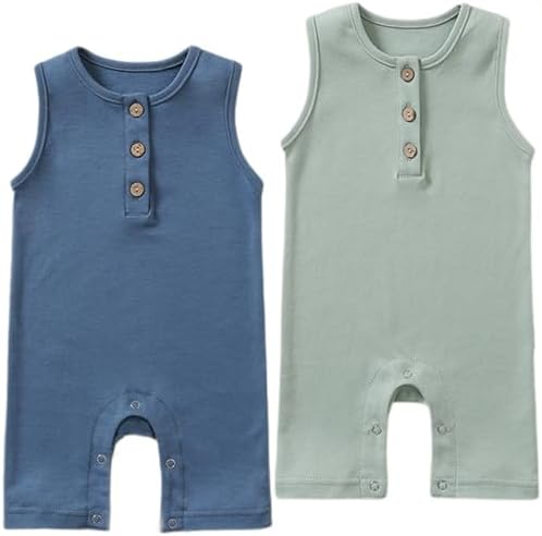 Sleek 2-Pack Cotton Romper - Soft Breathable for Babies Best Summer Choice