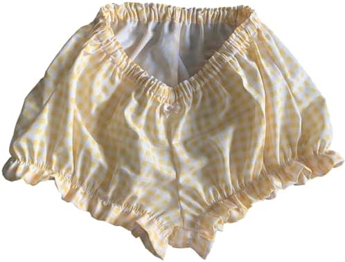 Cute Gingham Smocked Boy Shorts for Women