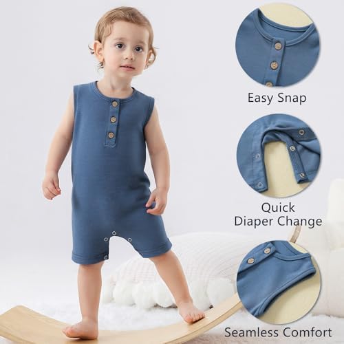 Sleek 2-Pack Cotton Romper - Soft Breathable for Babies Best Summer Choice