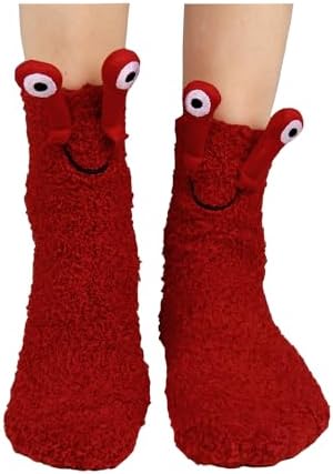 Cute Warm Fuzzy Socks with Grips for Girls