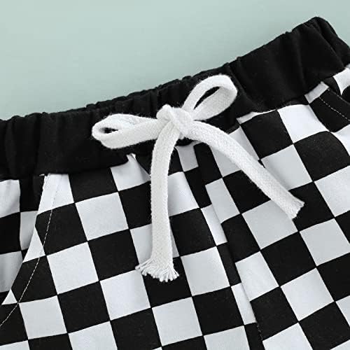 Lamuusaa Newborn Toddler Boy Shorts Summer Cotton Plaid Jogger