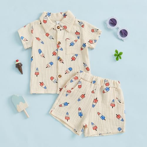 4th of July Baby Boy Popsicle Print Outfit
