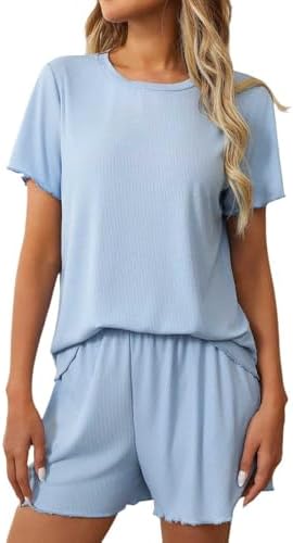Sfascumop - Womens Lounge Pajama Set - Lightweight Sleepwear for Summer