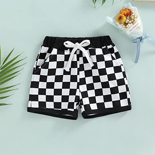 Lamuusaa Newborn Toddler Boy Shorts Summer Cotton Plaid Jogger